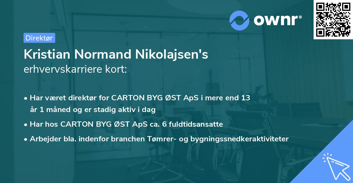 Kristian Normand Nikolajsen's erhvervskarriere kort