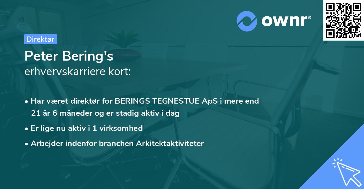 Peter Bering's erhvervskarriere kort