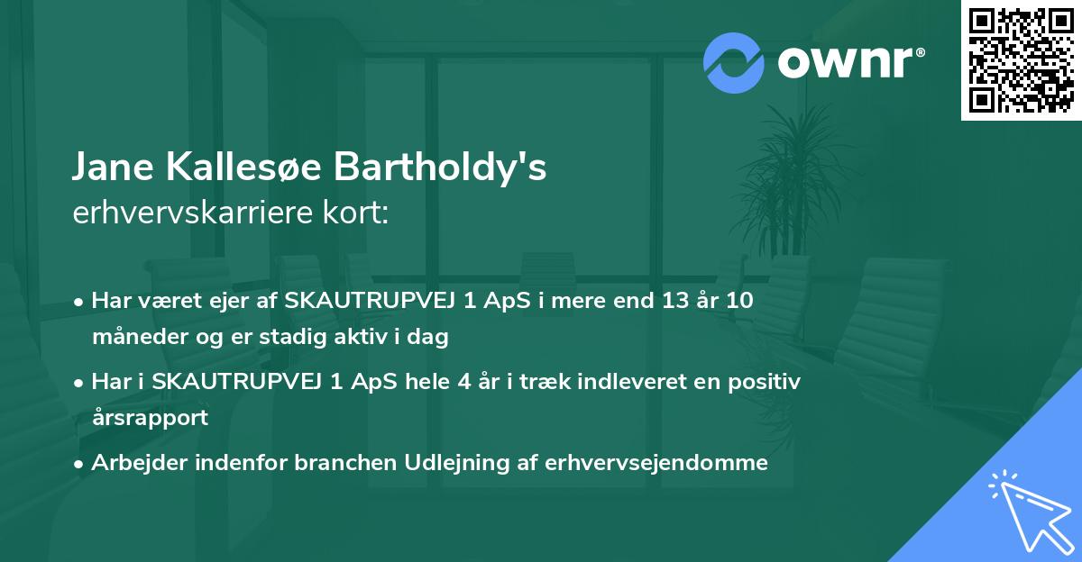 Jane Kallesøe Bartholdy's erhvervskarriere kort