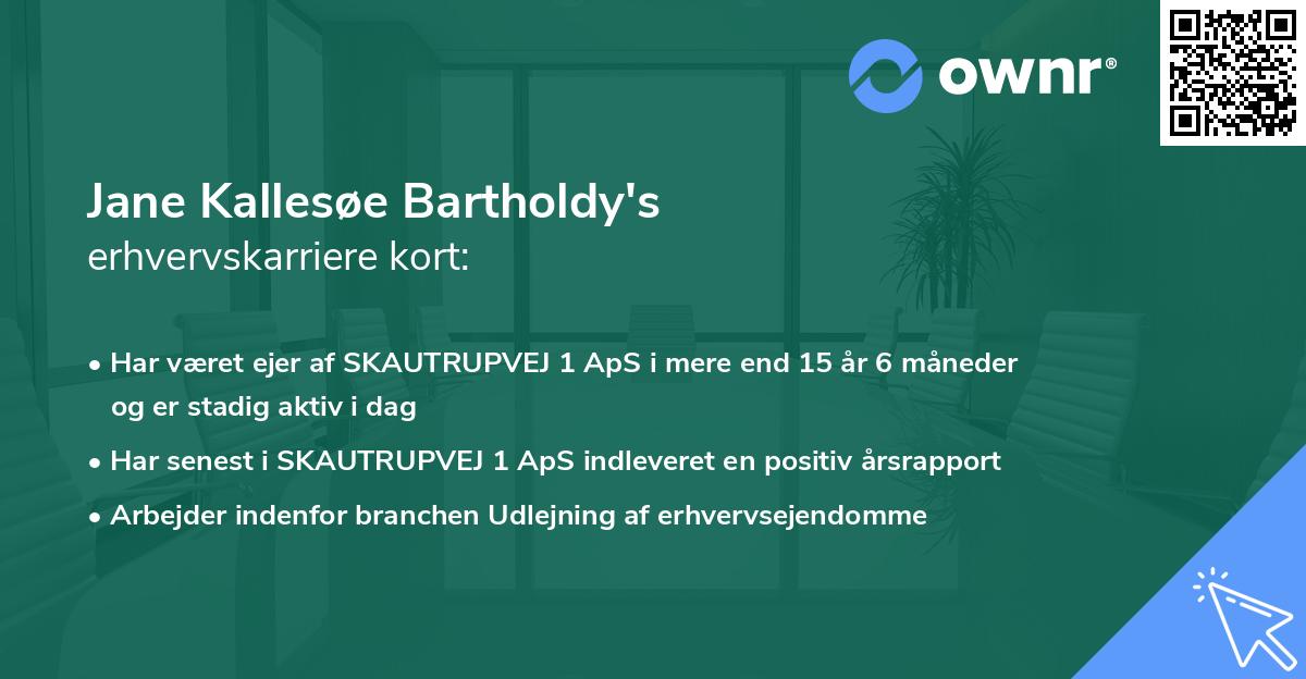 Jane Kallesøe Bartholdy's erhvervskarriere kort