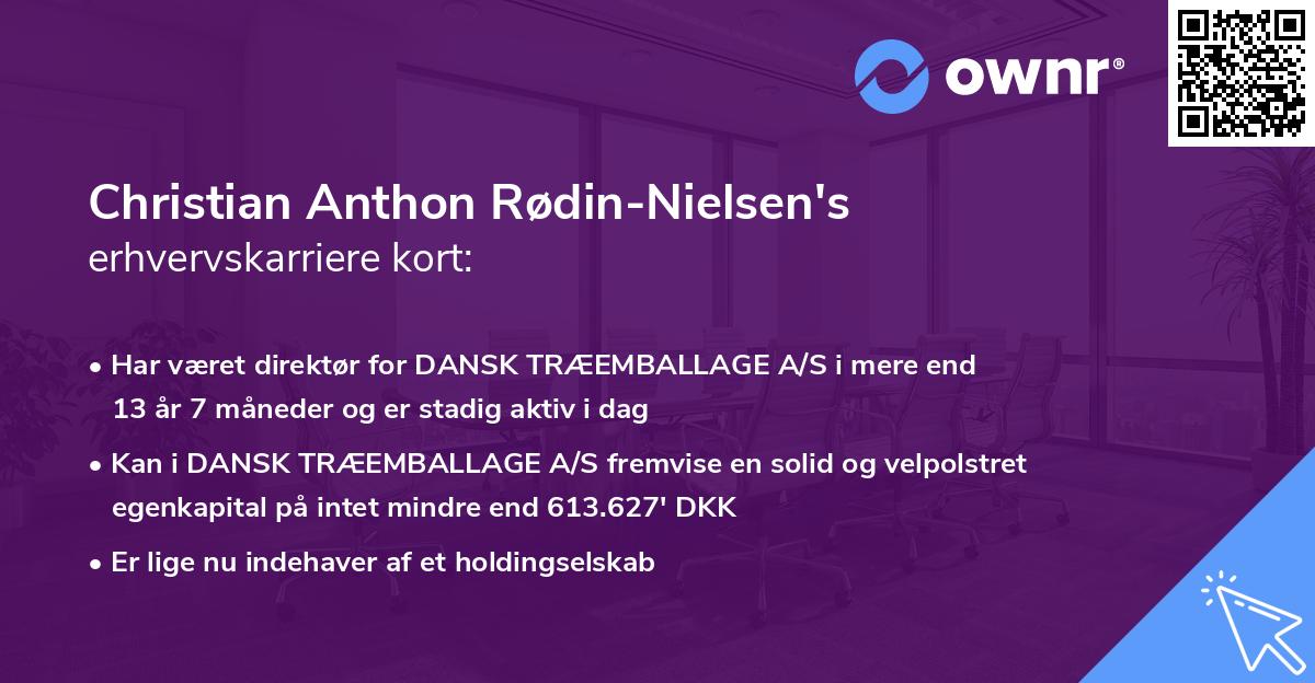 Christian Anthon Rødin-Nielsen's erhvervskarriere kort