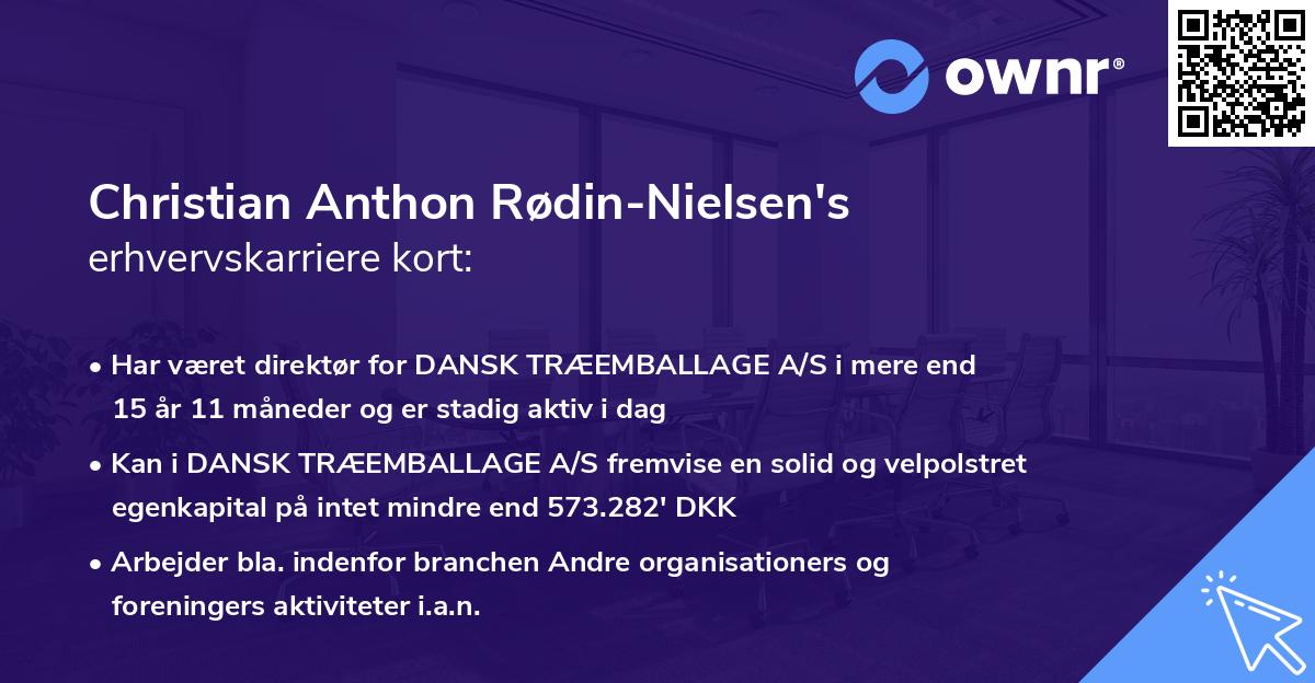 Christian Anthon Rødin-Nielsen's erhvervskarriere kort