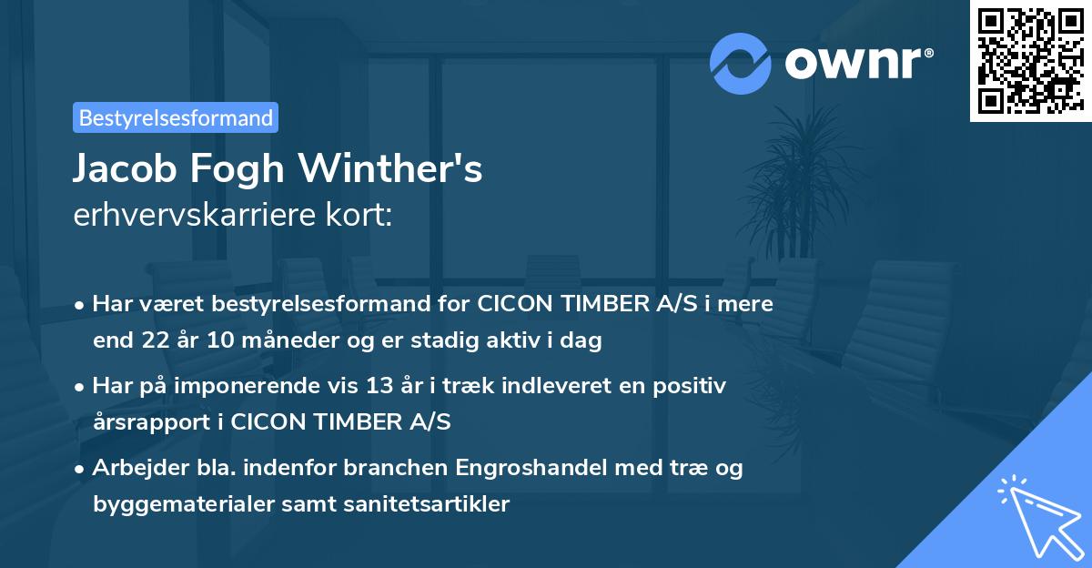 Jacob Fogh Winther's erhvervskarriere kort