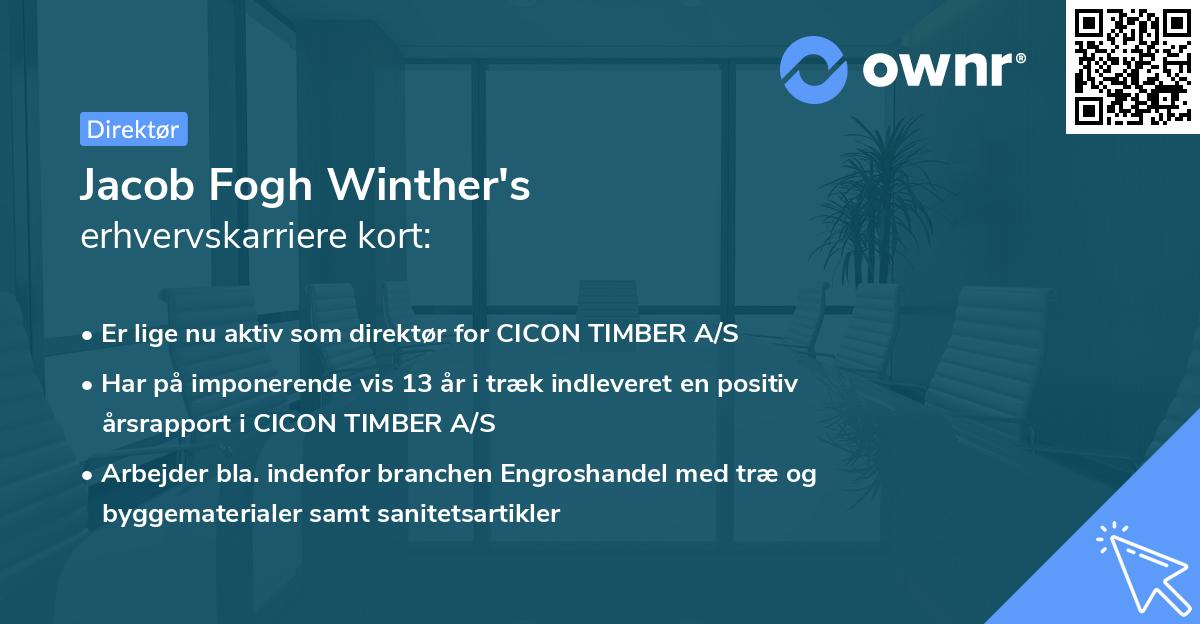 Jacob Fogh Winther's erhvervskarriere kort