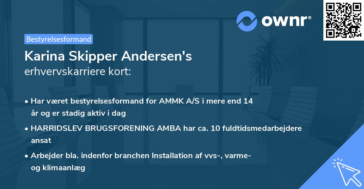 Karina Skipper Andersen's erhvervskarriere kort