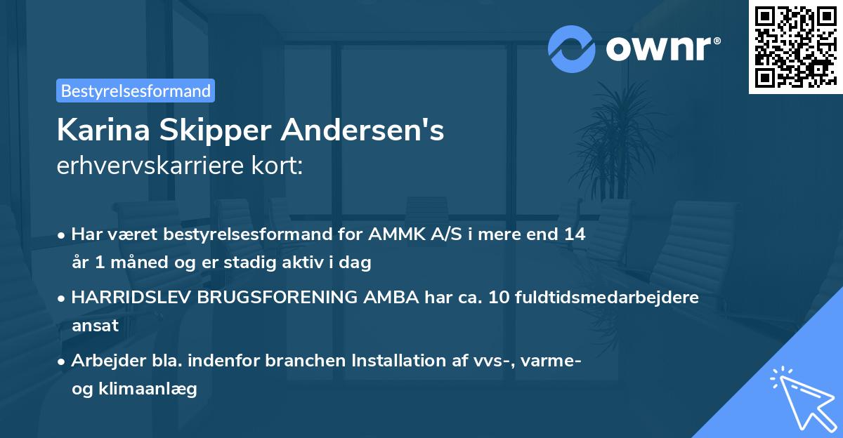 Karina Skipper Andersen's erhvervskarriere kort