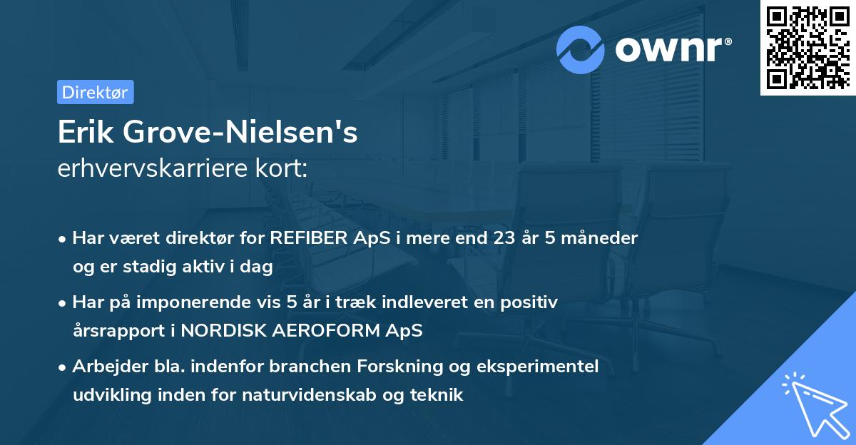 Erik Grove-Nielsen's erhvervskarriere kort