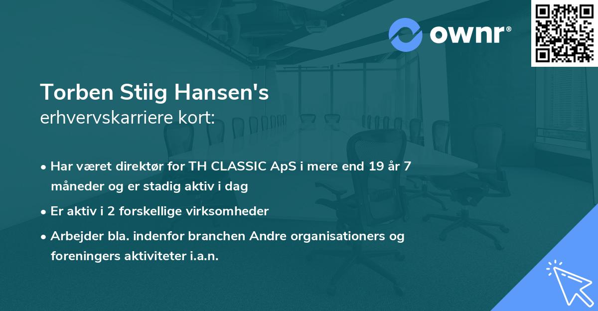Torben Stiig Hansen's erhvervskarriere kort
