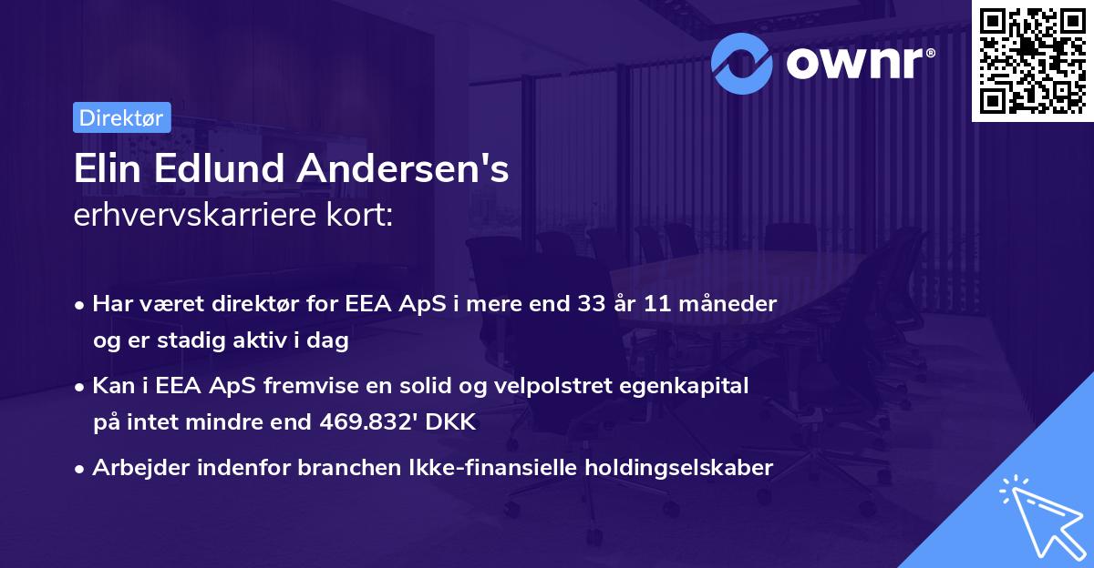 Elin Edlund Andersen's erhvervskarriere kort