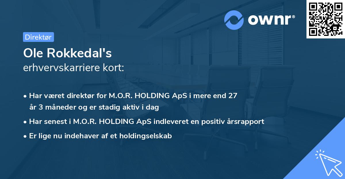 Ole Rokkedal's erhvervskarriere kort