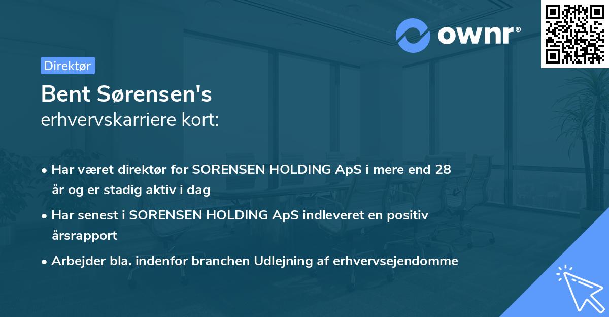 Bent Sørensen's erhvervskarriere kort