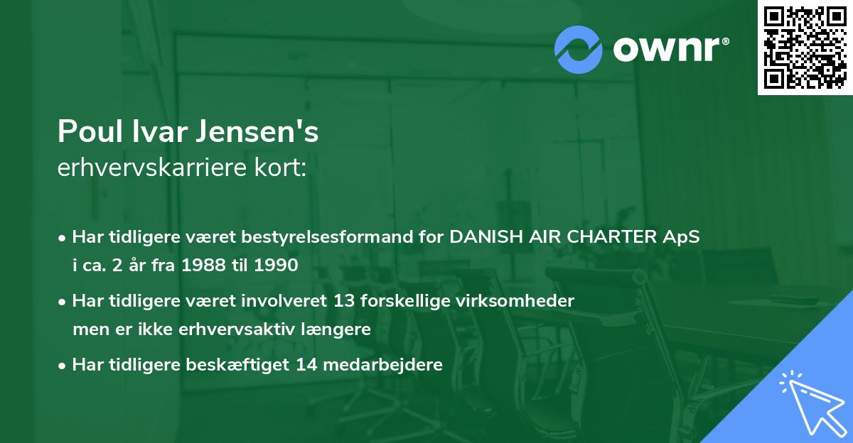 Poul Ivar Jensen's erhvervskarriere kort