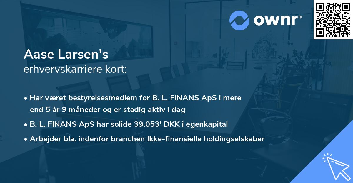 Aase Larsen's erhvervskarriere kort