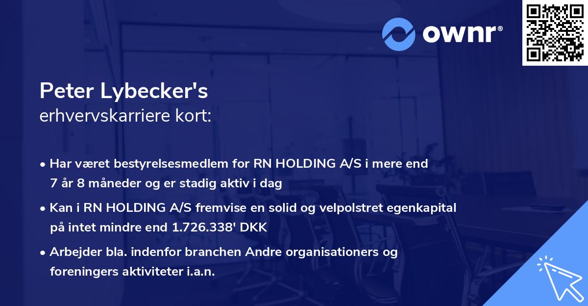 Peter Lybecker's erhvervskarriere kort