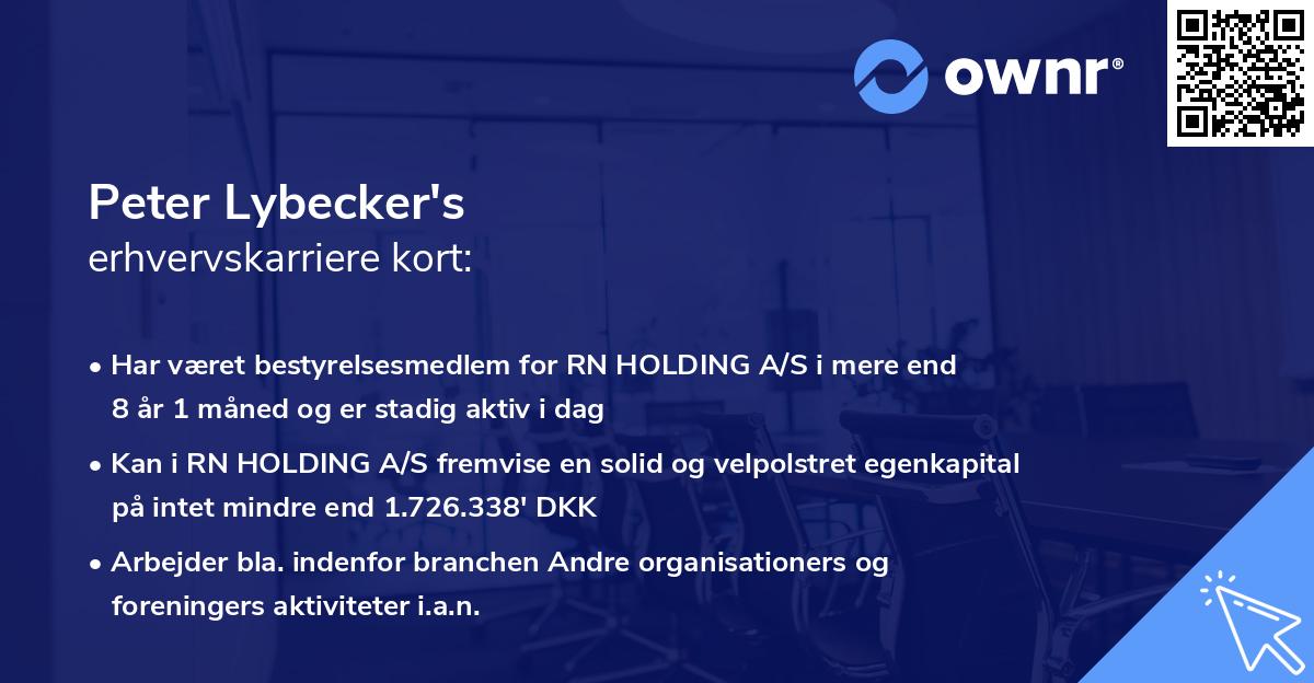 Peter Lybecker's erhvervskarriere kort
