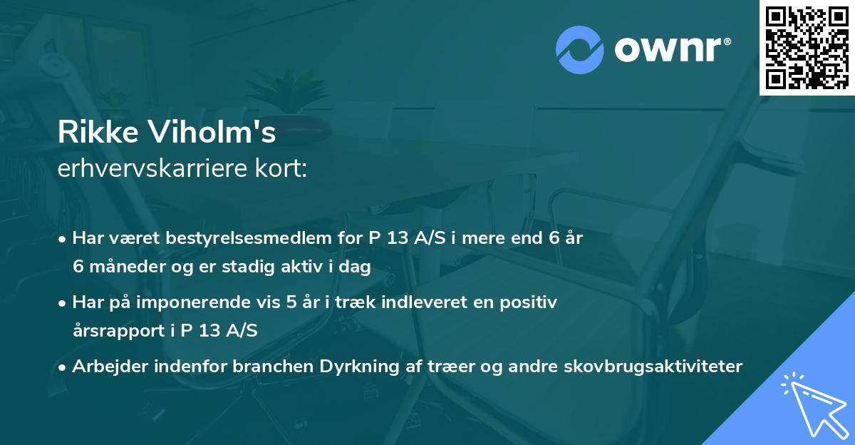 Rikke Viholm's erhvervskarriere kort