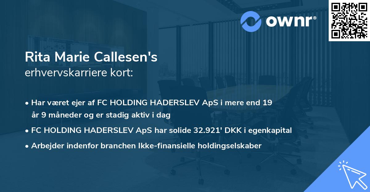 Rita Marie Callesen's erhvervskarriere kort