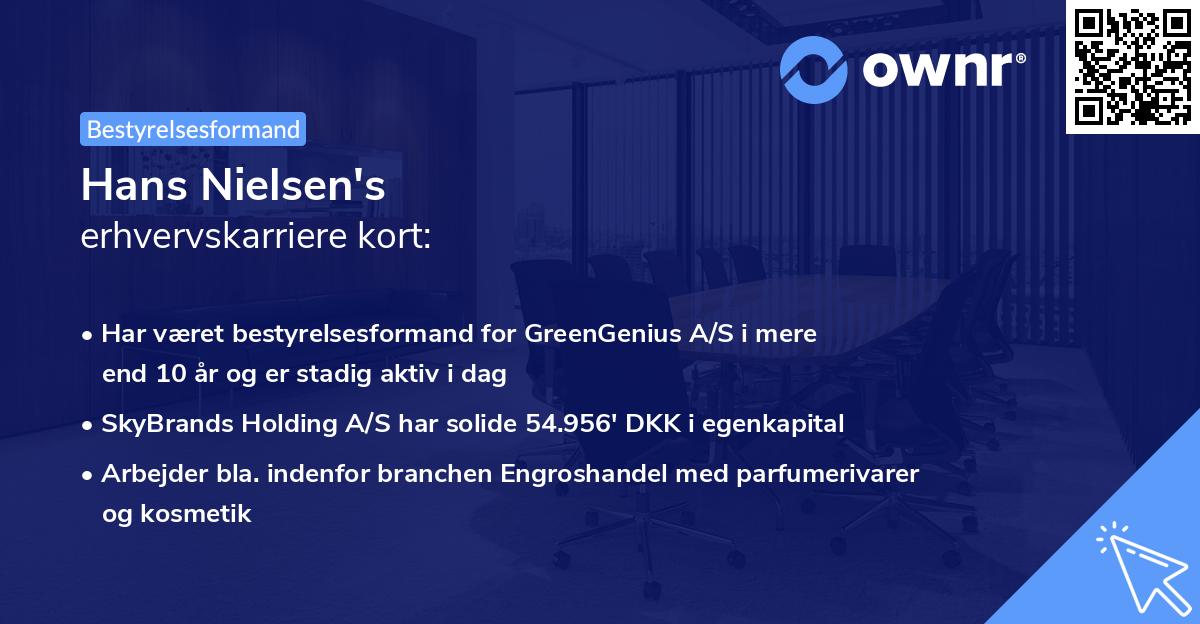 Hans Nielsen's erhvervskarriere kort