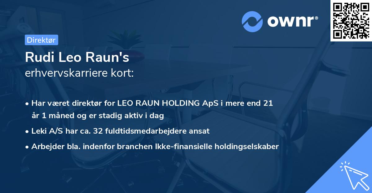 Rudi Leo Raun's erhvervskarriere kort