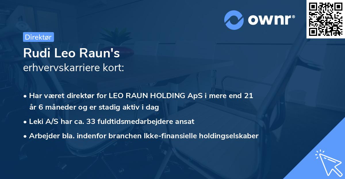 Rudi Leo Raun's erhvervskarriere kort