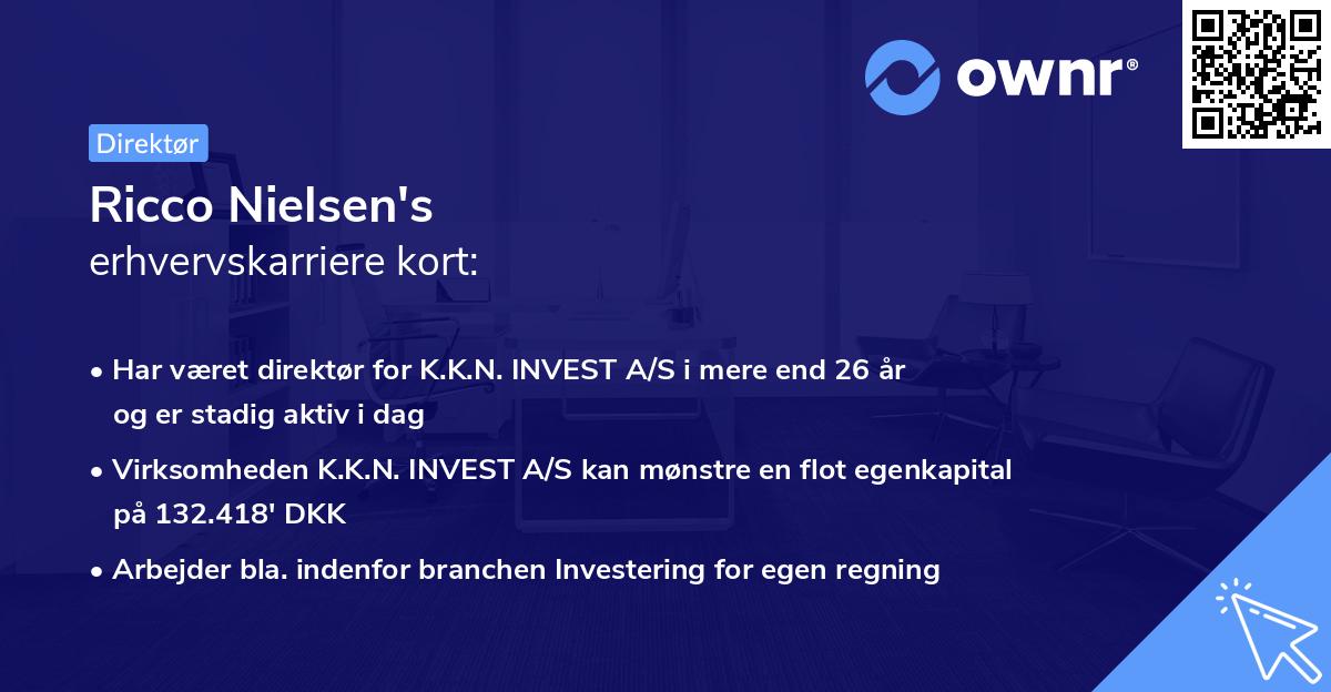 Ricco Nielsen's erhvervskarriere kort