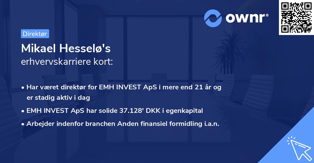 Mikael Hesselø's erhvervskarriere kort