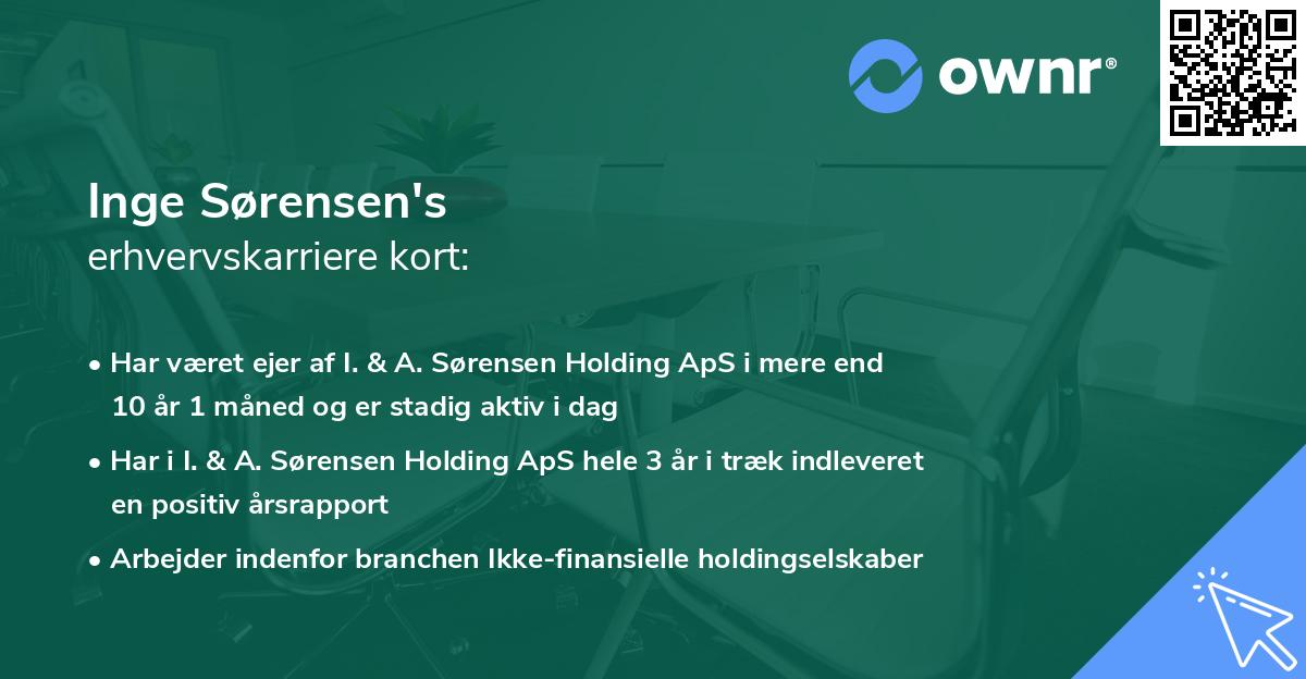 Inge Sørensen's erhvervskarriere kort
