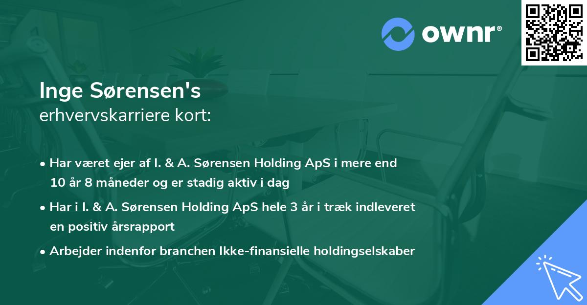 Inge Sørensen's erhvervskarriere kort