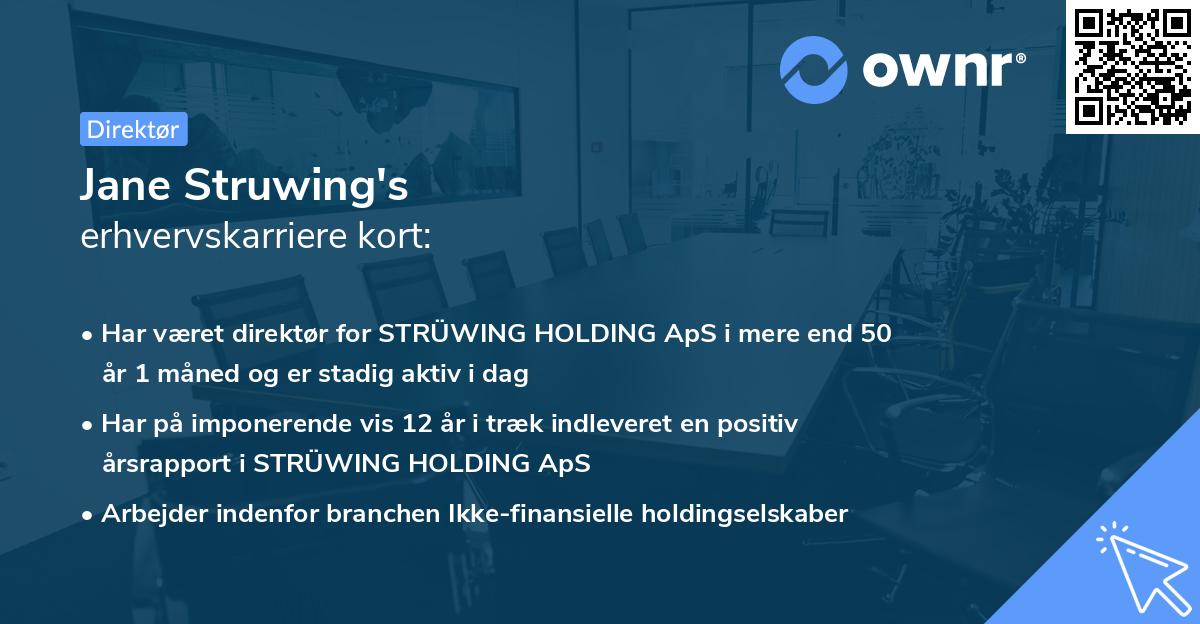 Jane Struwing's erhvervskarriere kort