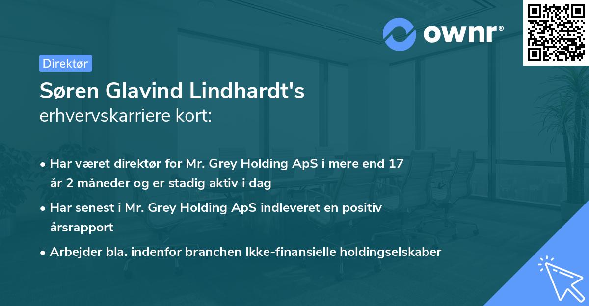 Søren Glavind Lindhardt's erhvervskarriere kort