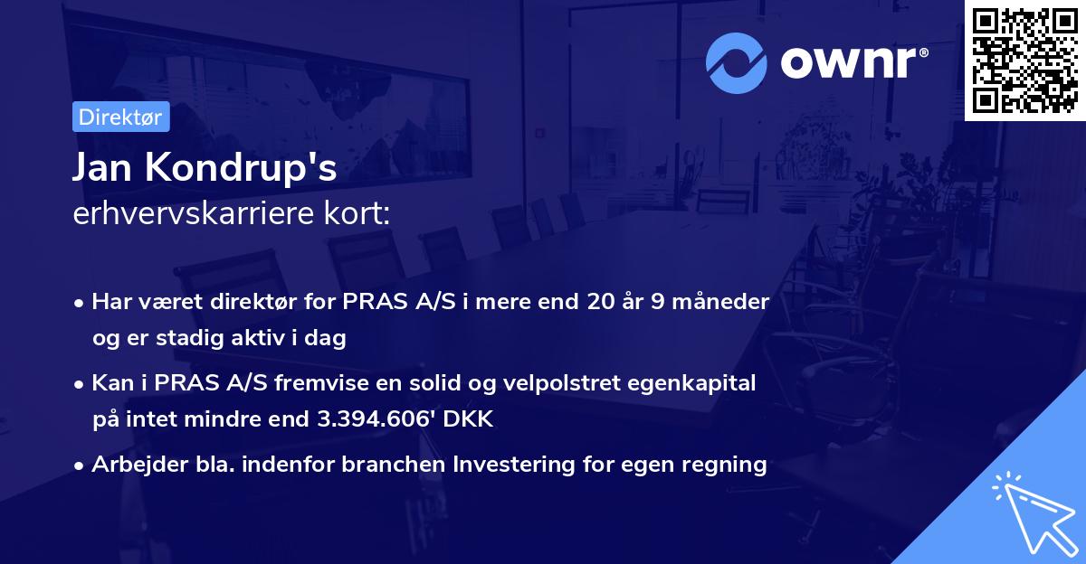 Jan Kondrup's erhvervskarriere kort
