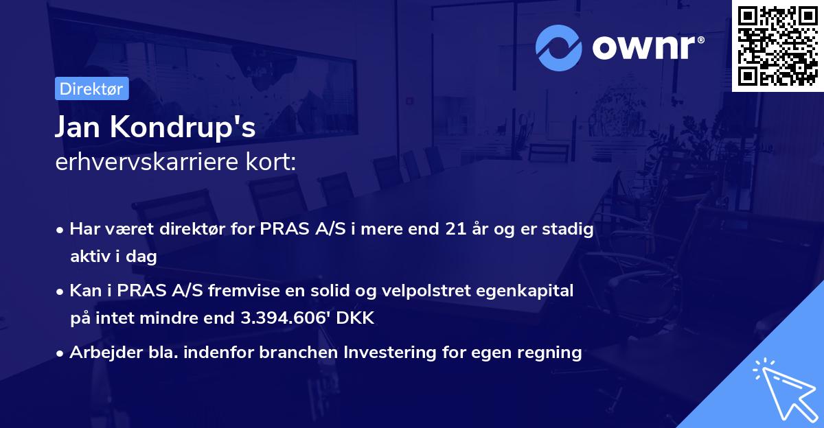 Jan Kondrup's erhvervskarriere kort