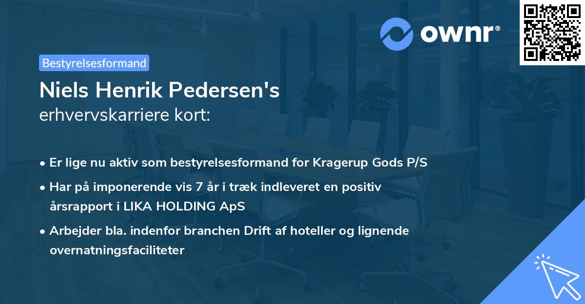 Niels Henrik Pedersen's erhvervskarriere kort