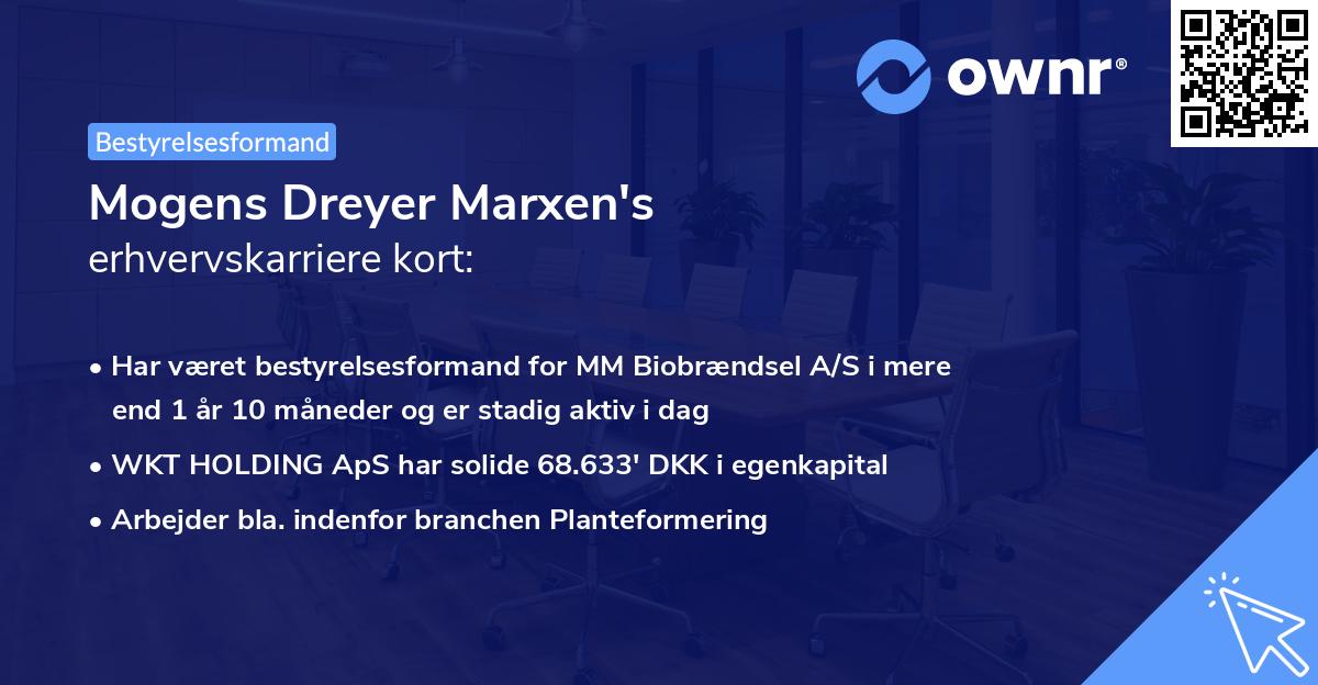 Mogens Dreyer Marxen's erhvervskarriere kort