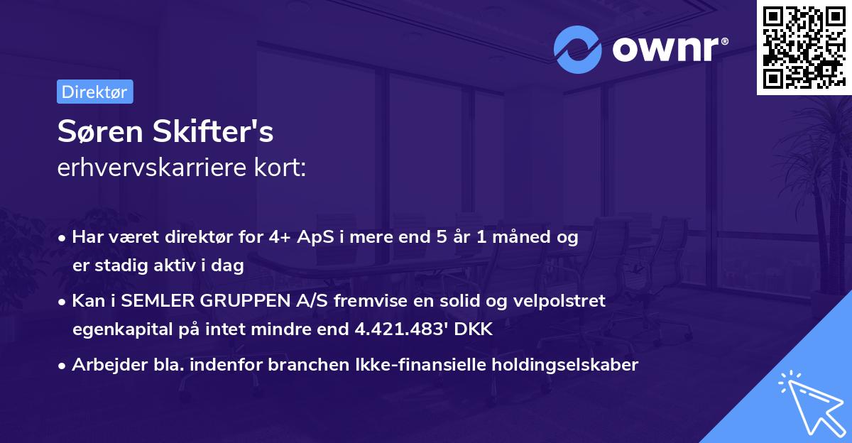 Søren Skifter's erhvervskarriere kort