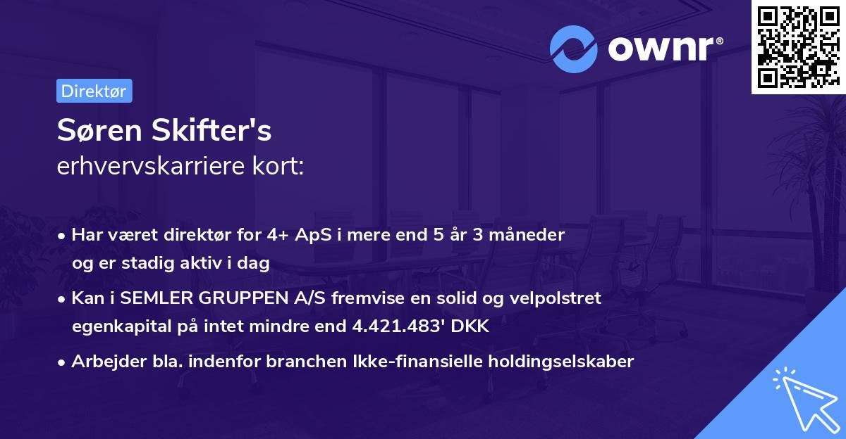 Søren Skifter's erhvervskarriere kort