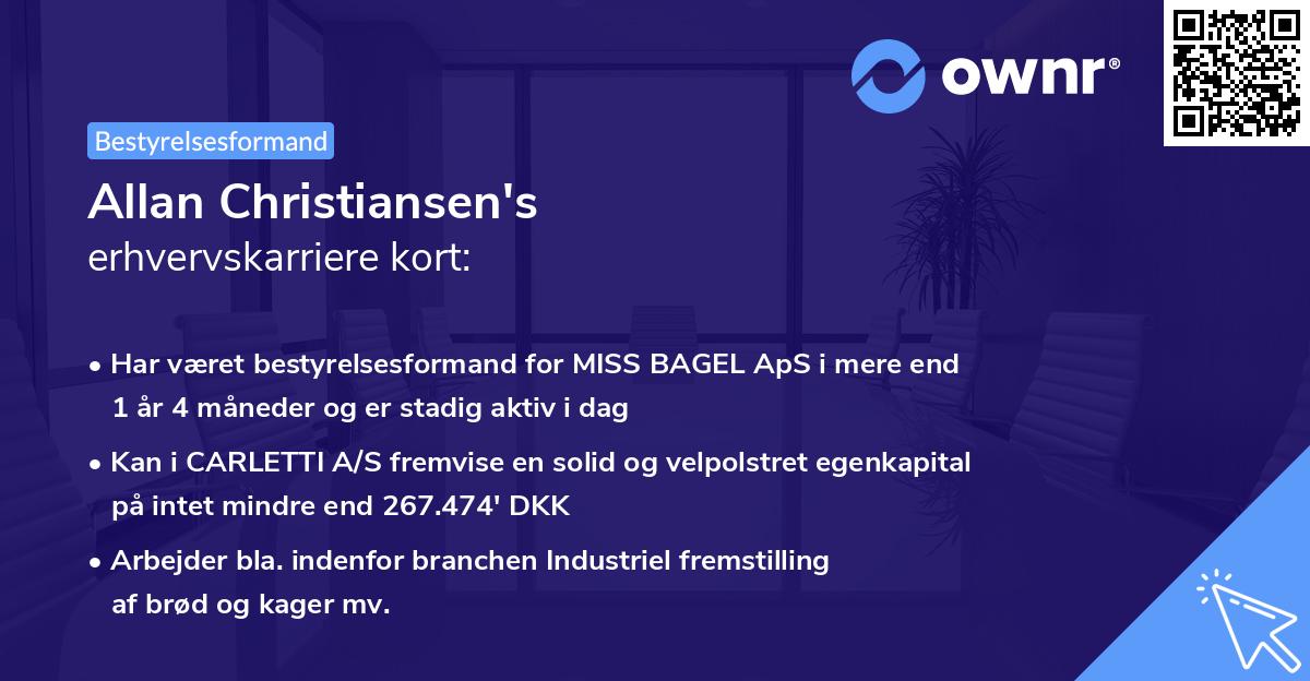 Allan Christiansen's erhvervskarriere kort