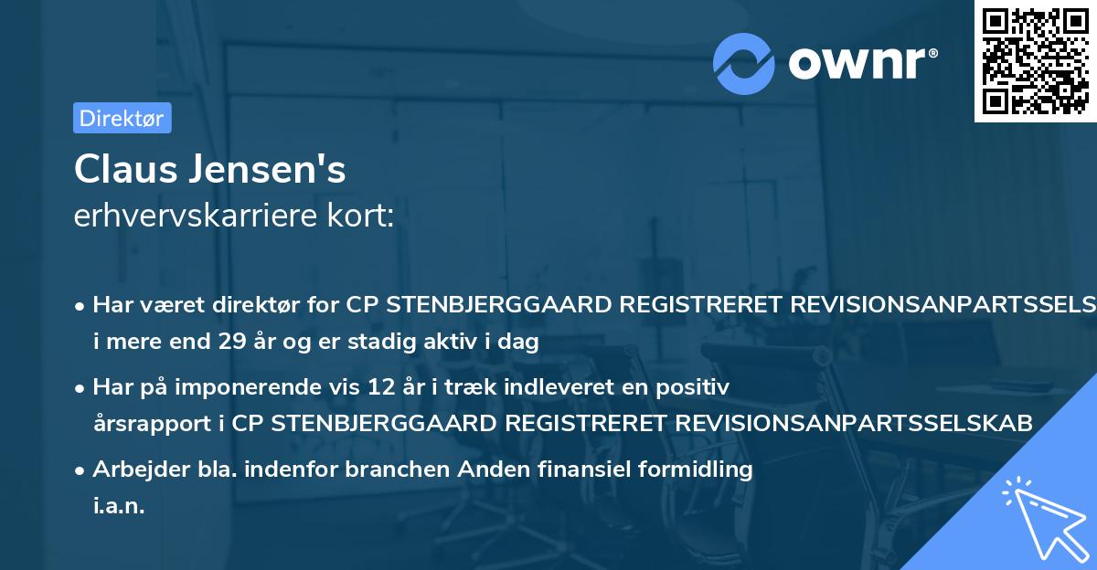 Claus Jensen's erhvervskarriere kort