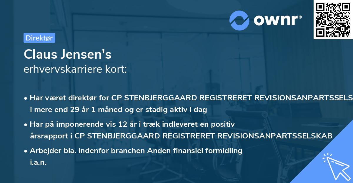 Claus Jensen's erhvervskarriere kort