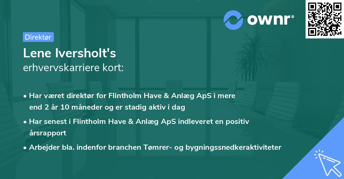 Lene Iversholt's erhvervskarriere kort