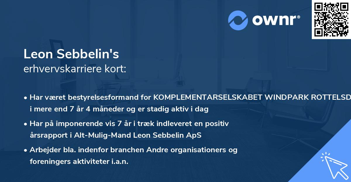 Leon Sebbelin's erhvervskarriere kort