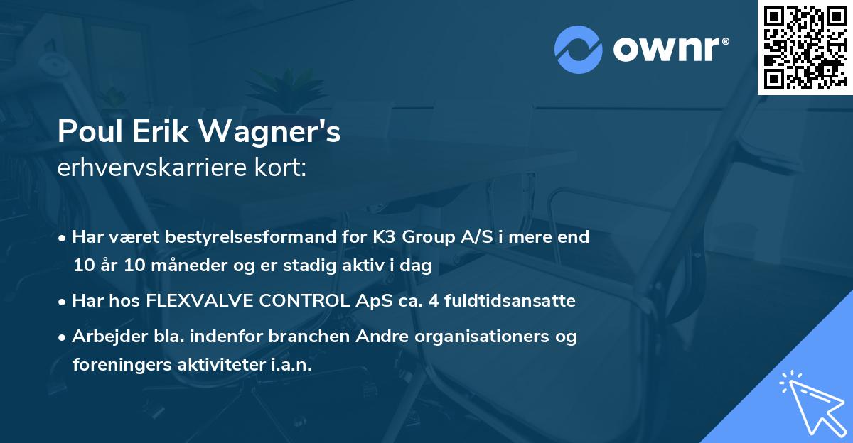 Poul Erik Wagner's erhvervskarriere kort