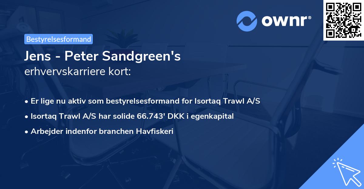 Jens - Peter Sandgreen's erhvervskarriere kort