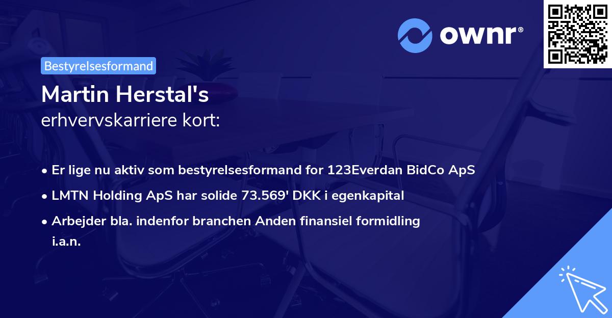 Martin Herstal's erhvervskarriere kort