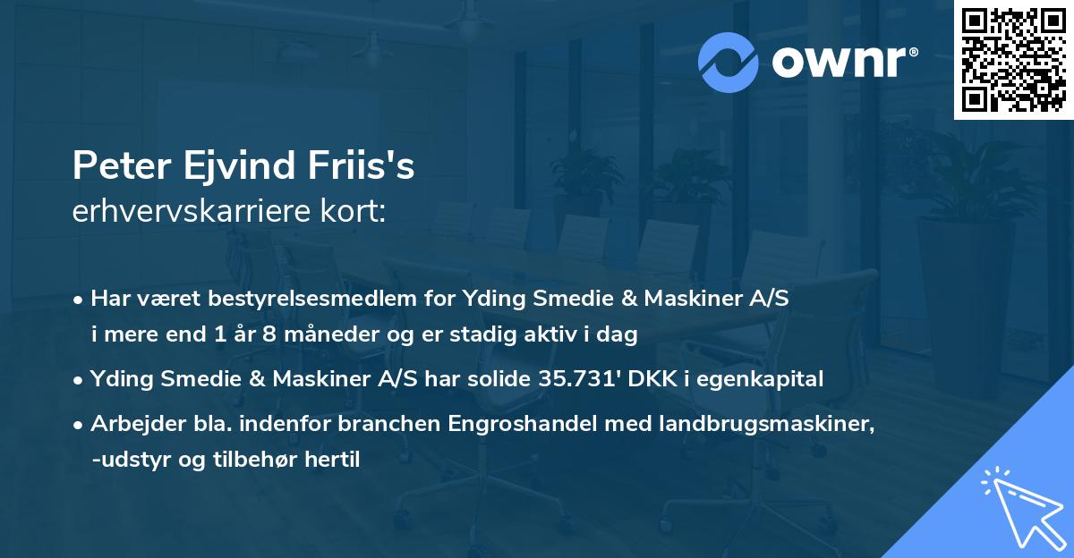 Peter Ejvind Friis's erhvervskarriere kort