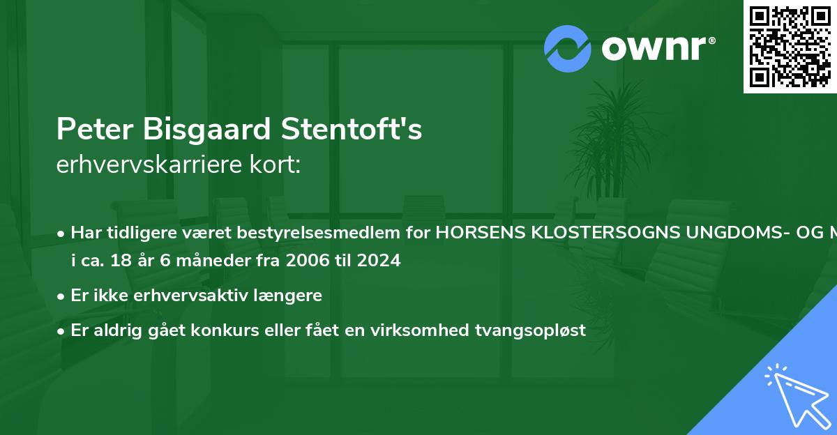 Peter Bisgaard Stentoft's erhvervskarriere kort