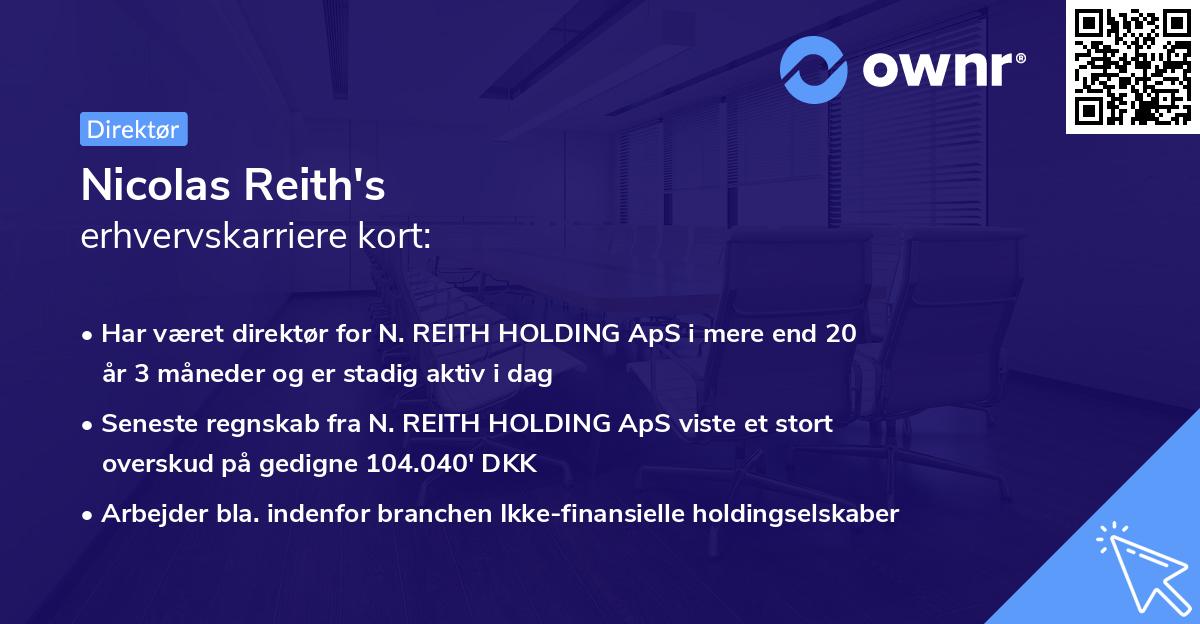 Nicolas Reith's erhvervskarriere kort