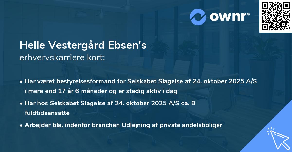 Helle Vestergård Ebsen's erhvervskarriere kort