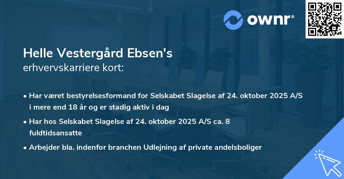 Helle Vestergård Ebsen's erhvervskarriere kort