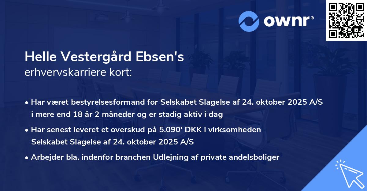 Helle Vestergård Ebsen's erhvervskarriere kort